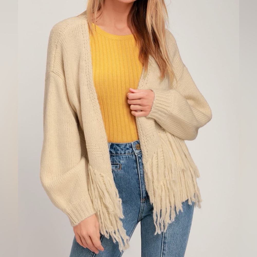 Fringe knit cardigan